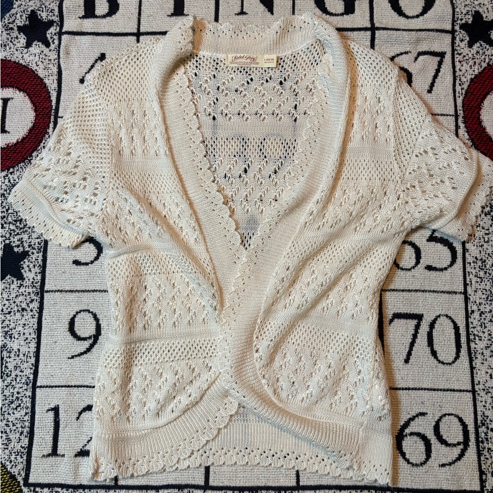 Vtg White Throwover, Faded Glory Made in USA Women’s Size Large